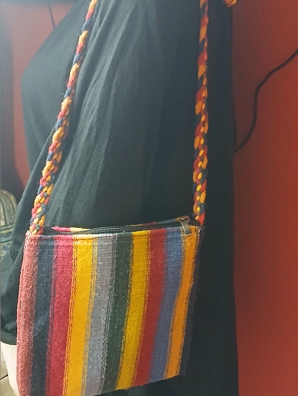 Colorful Striped Crossbody Bag - Multicolor